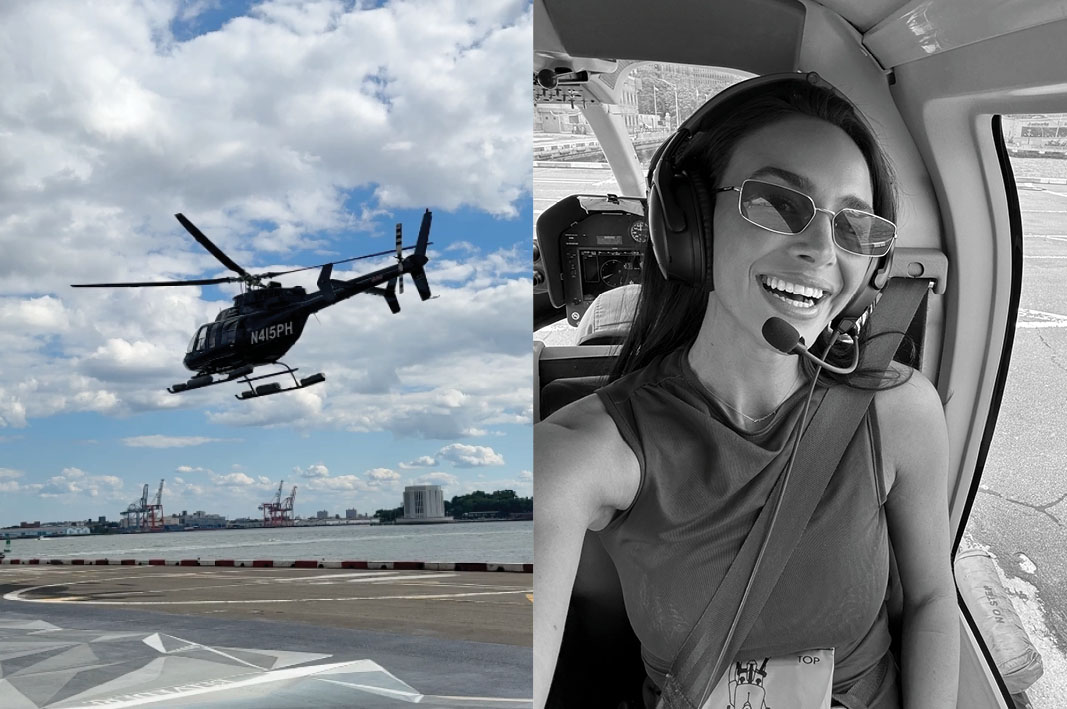 Jess took her trip to new heights with a helicopter tour over NYC.