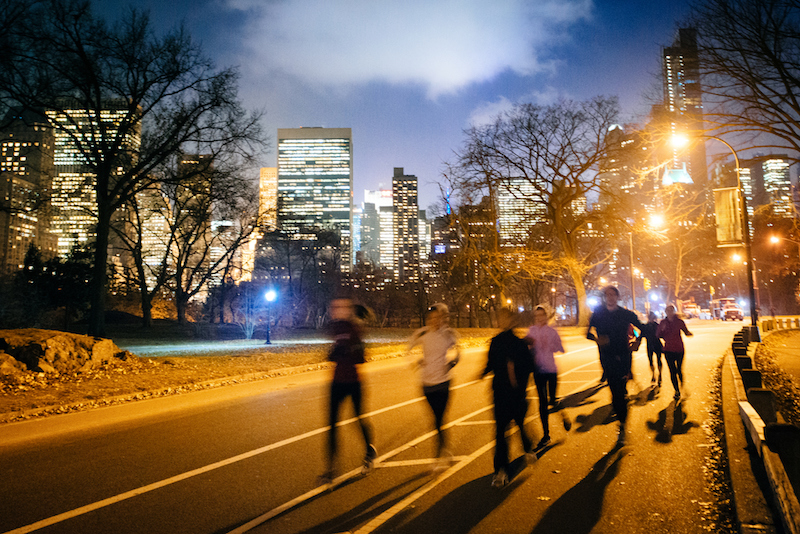 runners participating in the midnight run