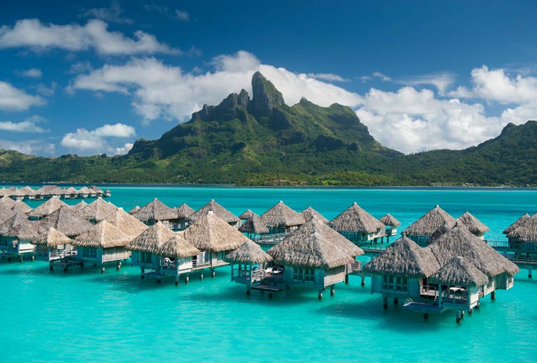This image: Aerial view of The St. Regis Bora Bora, Tahiti.