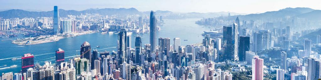 Hong Kong skyline.