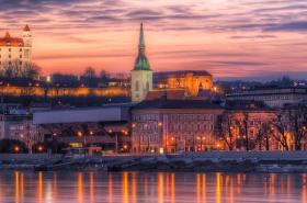 Travel Associates bratislava city and castle at dusk