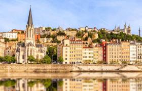 Lyon on banks of Saone